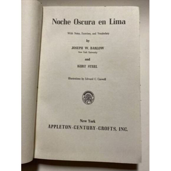 Noche Oscira En Lima By Jw Barlow And Kurt Steel Hardcover Book - Picture 4 of 5